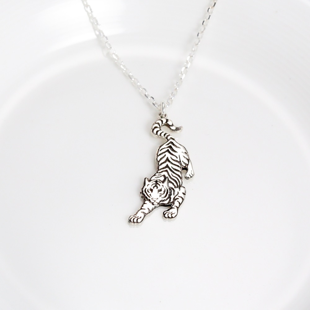 【Angel & Me】Tiger s925 sterling silver necklace Valentine's Day birthday gift, , large