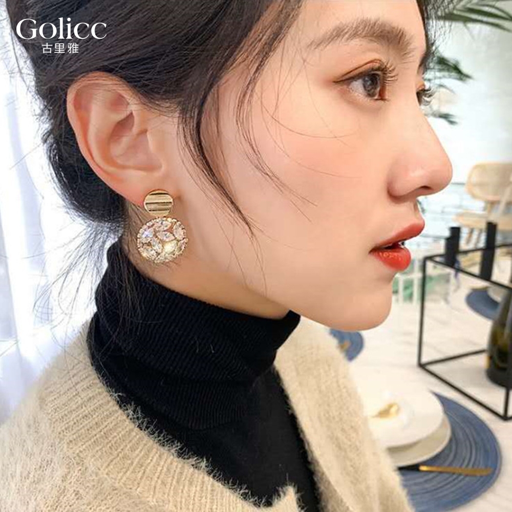 【Gulicc 】古莉可 耳環 璀璨圓形高級耳墜, , large