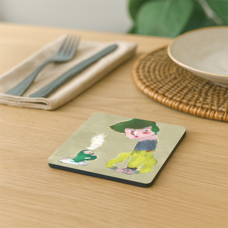 【Monster】 Soft Diatomaceous Earth Absorbent Coaster &ndash; A Cup of Life &mdash; Ducky Shen (10x10cm) &ndash; Lay Back Lady, , large