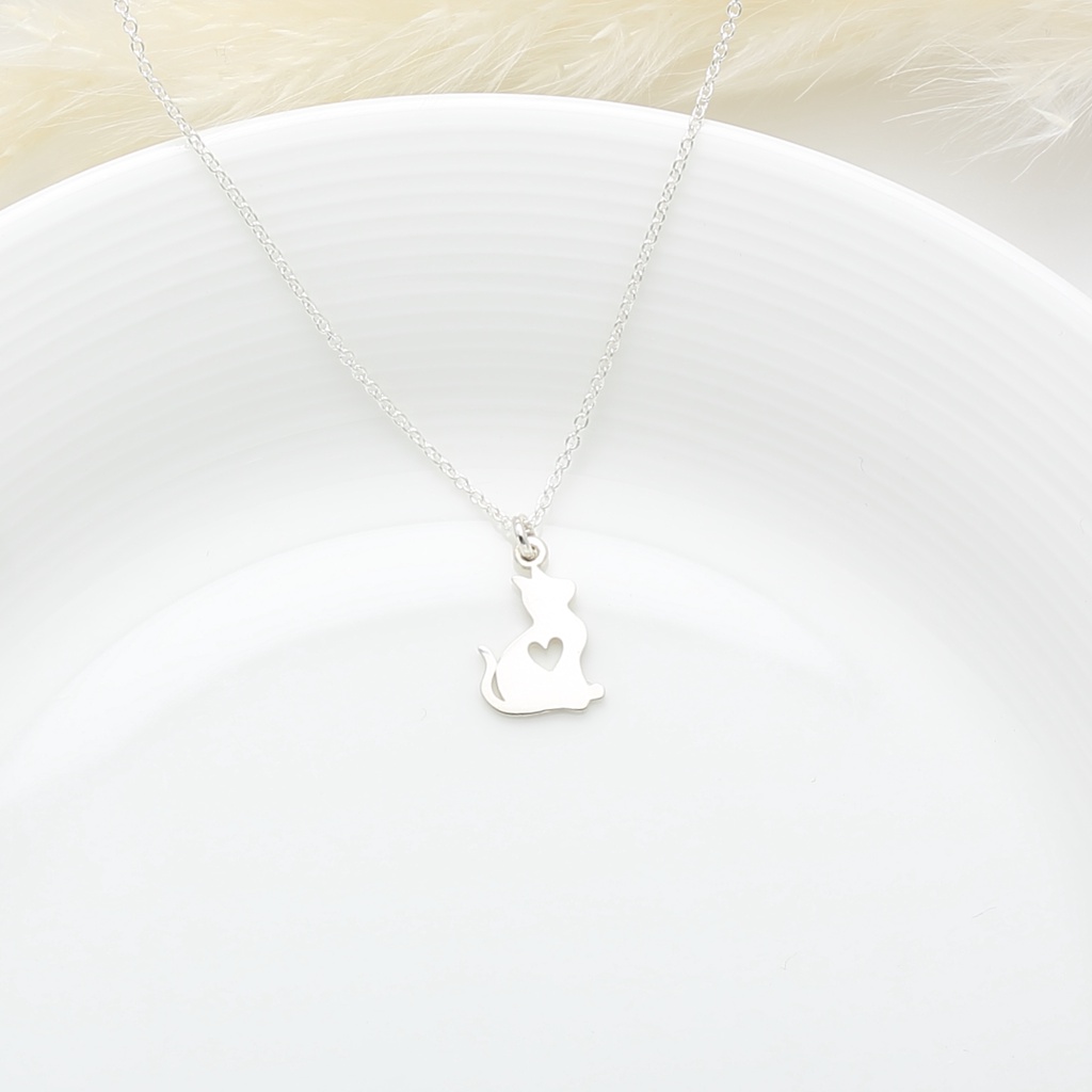 【Angel & Me】Love Cat Kitten Meow (small) s925 sterling silver necklace gift, , large