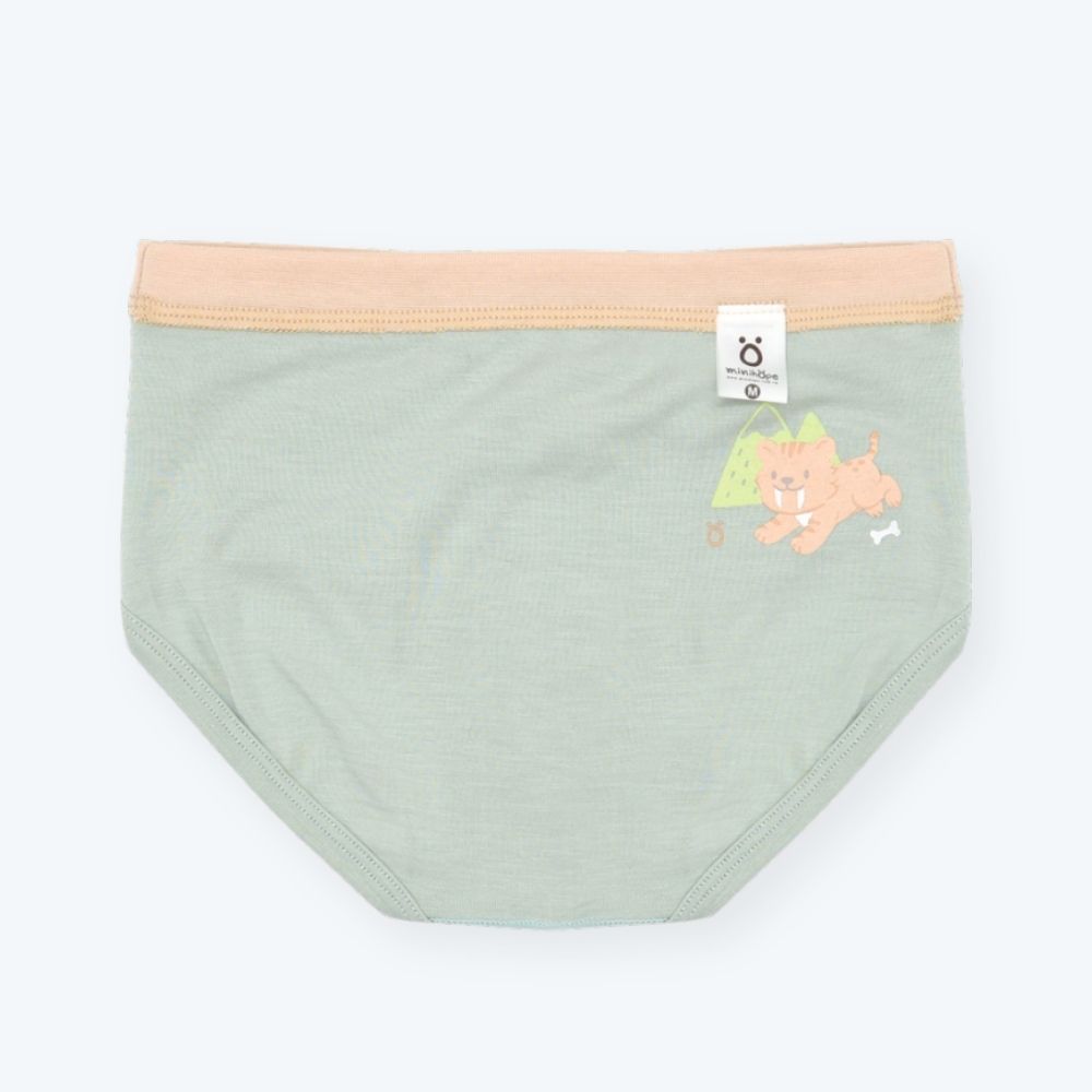 【minihope美好的親子生活】男童三角褲(白竹炭)-劍齒虎, , large