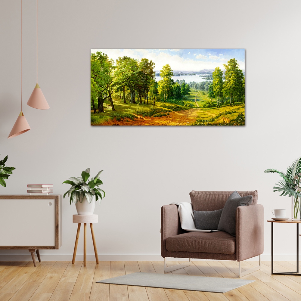 【御畫房】千里碧玉 國家一級畫師手繪油畫60&times;120cm(VF-123), , large