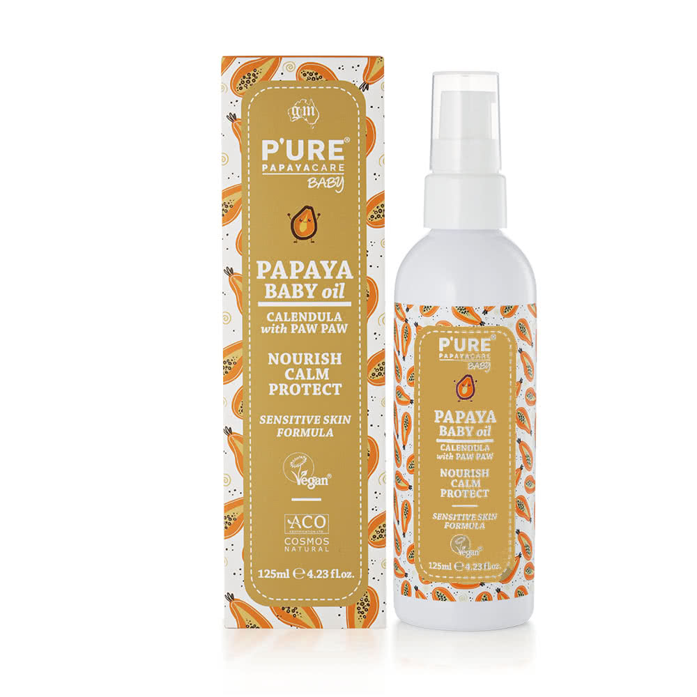 【澳洲Pure Papayacare】木瓜嬰兒油含金盞花(6入組 125ml/瓶) 即期品-2027年1月到期, , large