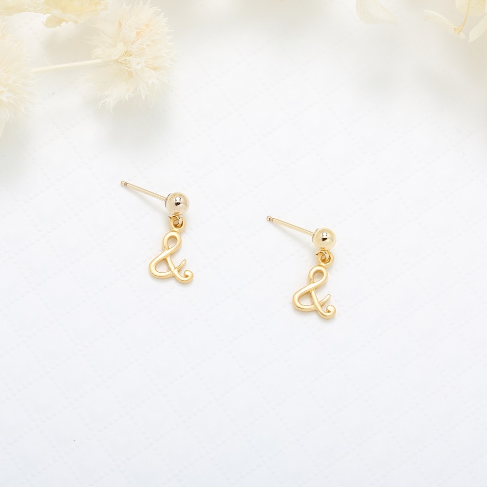 【Angel & Me】Love together & and s925 sterling silver 24k gold plated earrings, , large