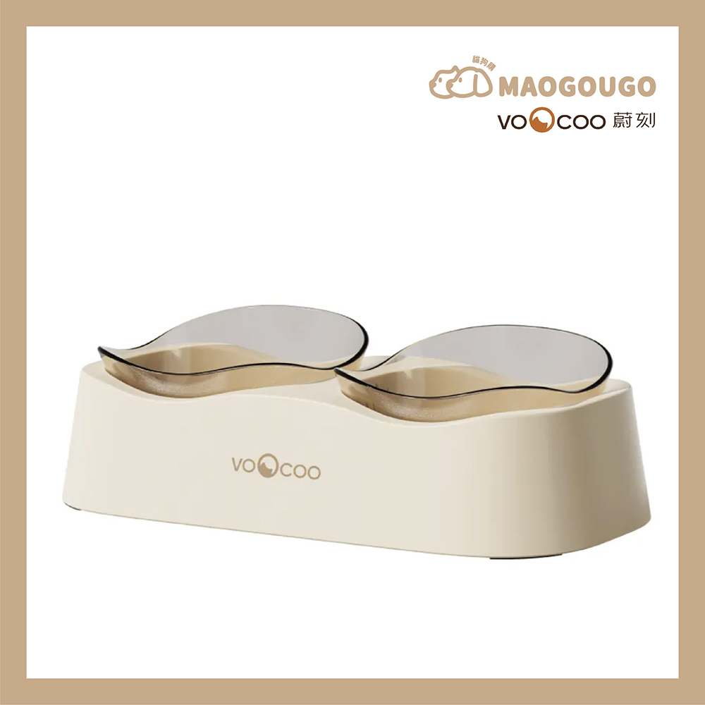Maogougo貓狗購 ✨總代理現貨免運✨ VOOCOO蔚刻 波浪雙碗 寵物碗 貓碗 狗碗 水碗 餵食碗 貓咪碗 飼料碗, , large