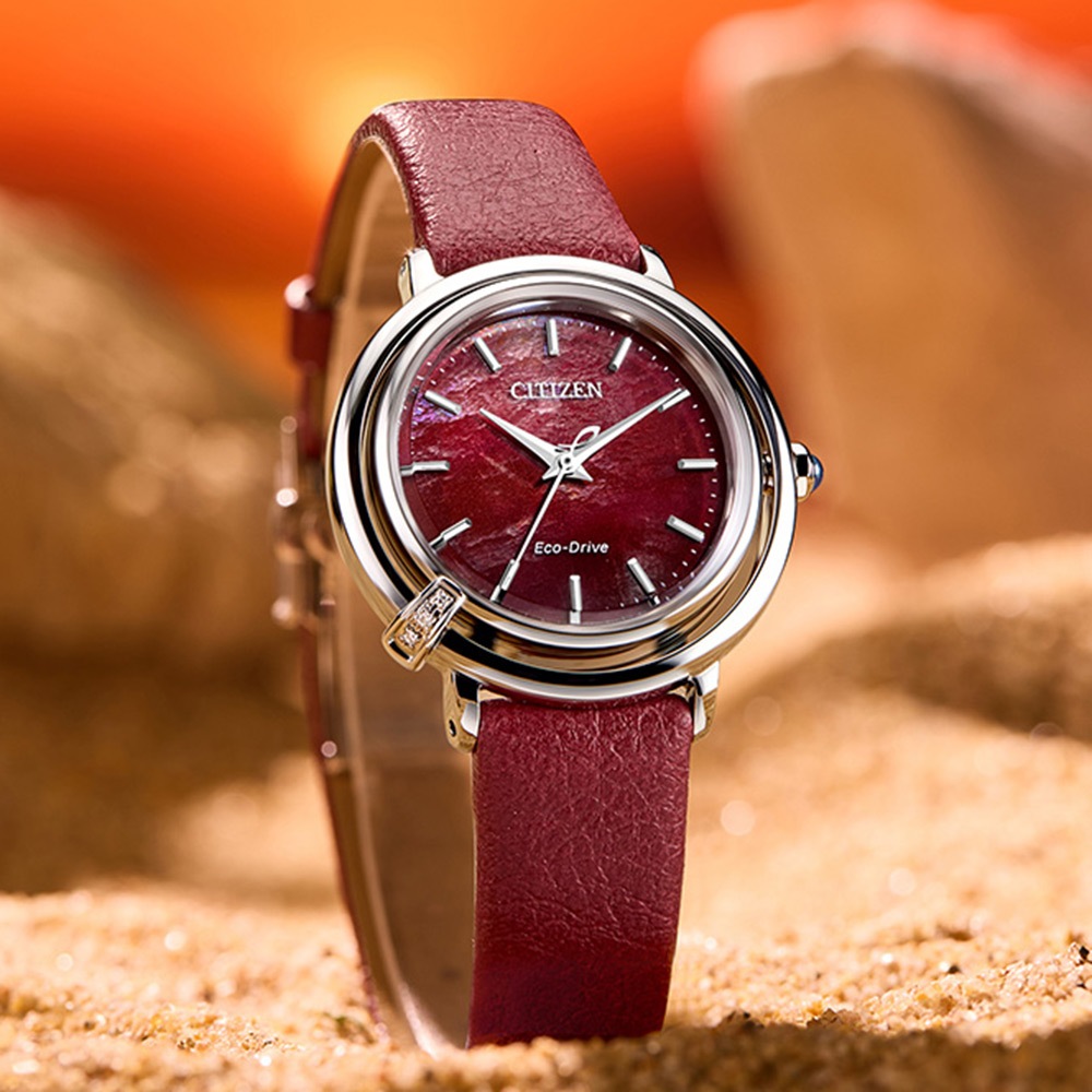 CITIZEN 星辰 L系列 曙光 光動能鑽石女錶 附贈皮革錶帶 EM1090-78X, , large