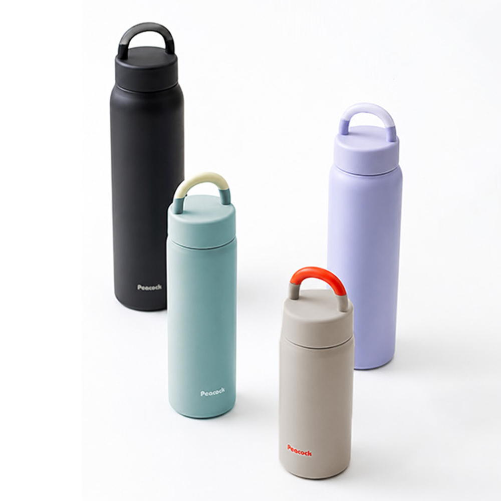 【日本孔雀Peacock】316不鏽鋼 手提式City城市休閒 保冷保溫杯350ML(提把設計), , large