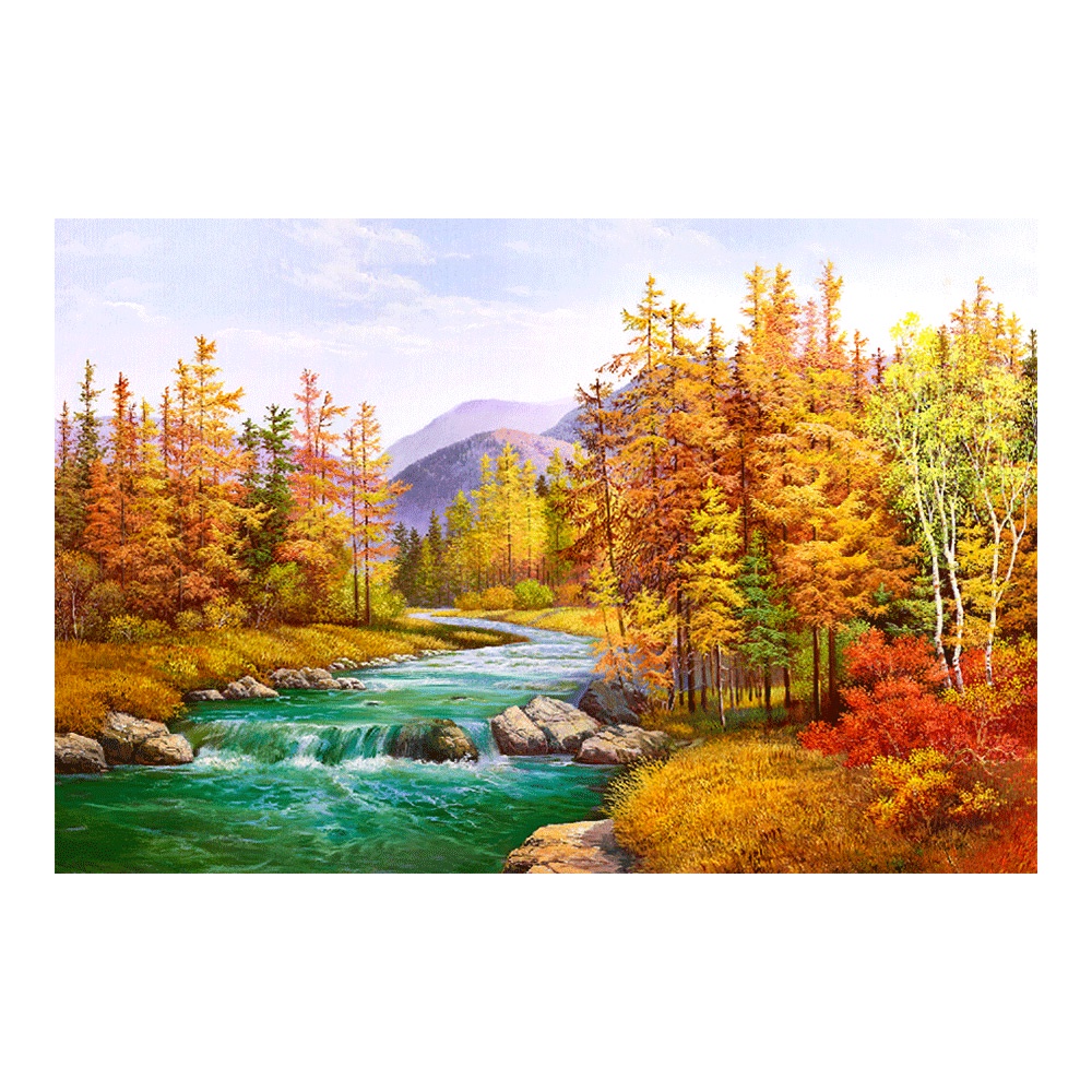 【御畫房】富金風溪流 國家一級畫師手繪油畫60&times;90cm(VF-10), , large