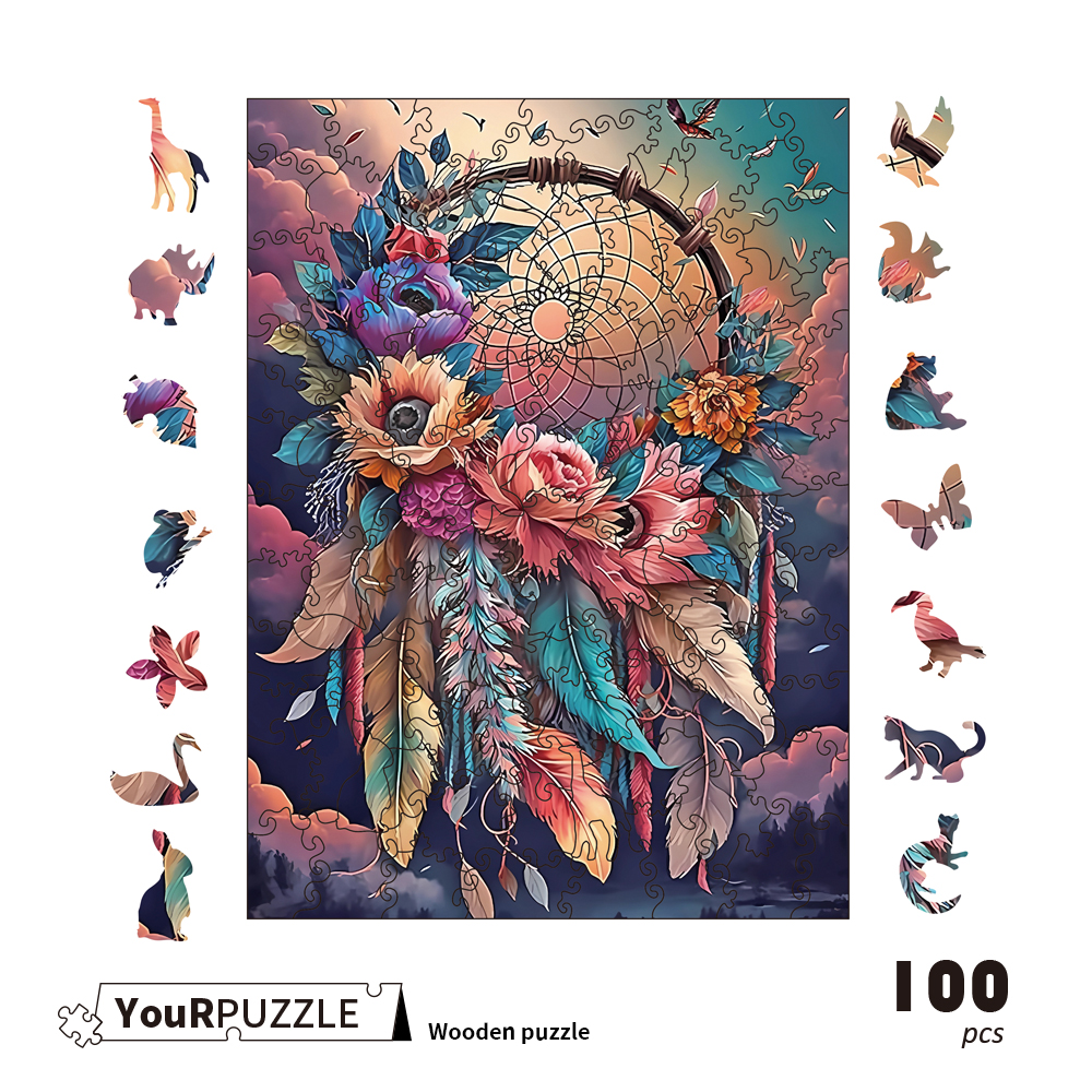  [Brick Republic]YouRPUZZLE Dreamcatcher Illusion &ndash; Irregular Wooden Puzzle (AI Illustration, Certified), , large