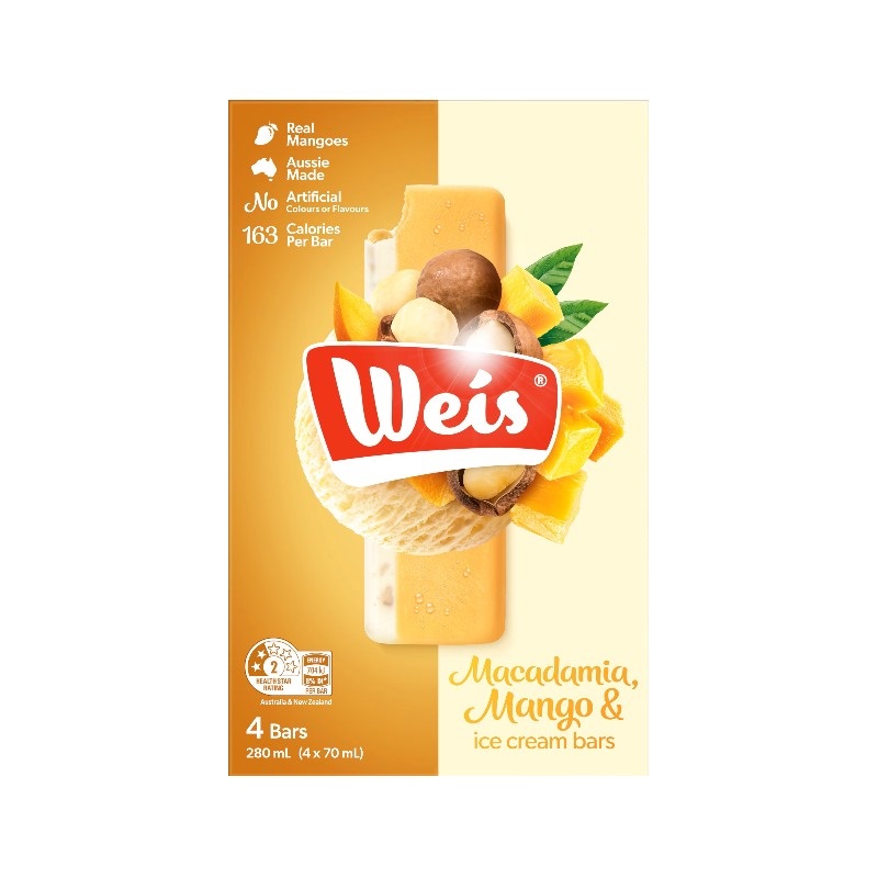 Weis Macadamia Mango Ice Cream Bar, , large