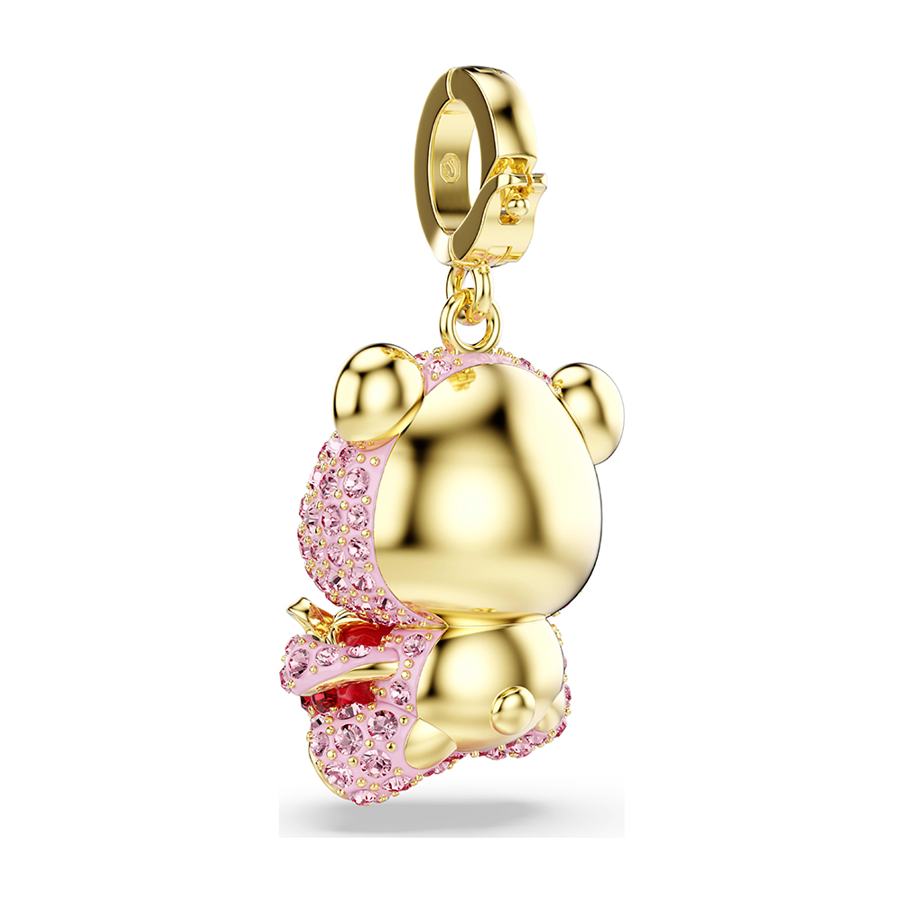SWAROVSKI 施華洛世奇Idyllia Charm 俏皮大頭泰迪熊擁抱草莓水晶吊飾  推薦(5738357, , large