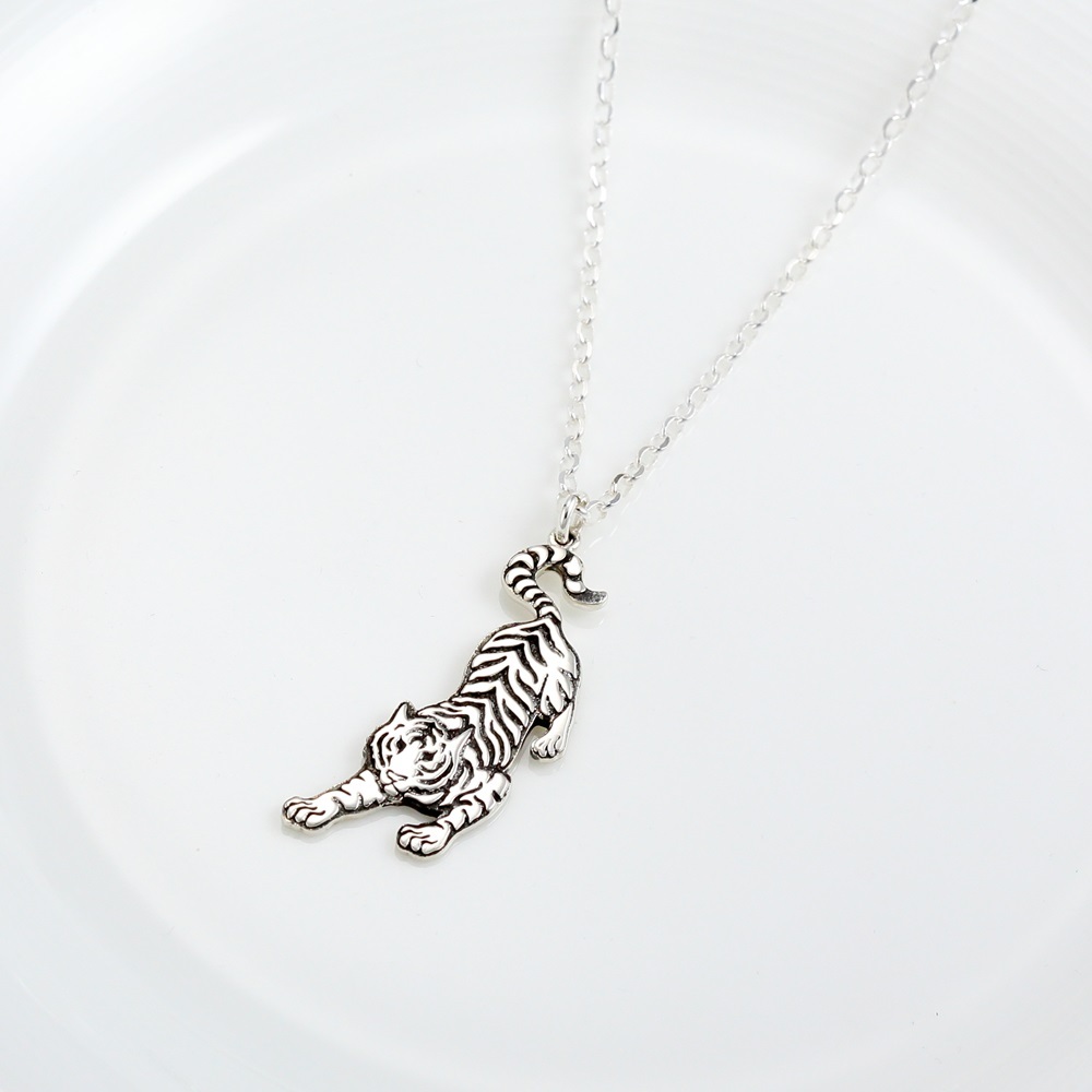 【Angel & Me】Tiger s925 sterling silver necklace Valentine's Day birthday gift, , large