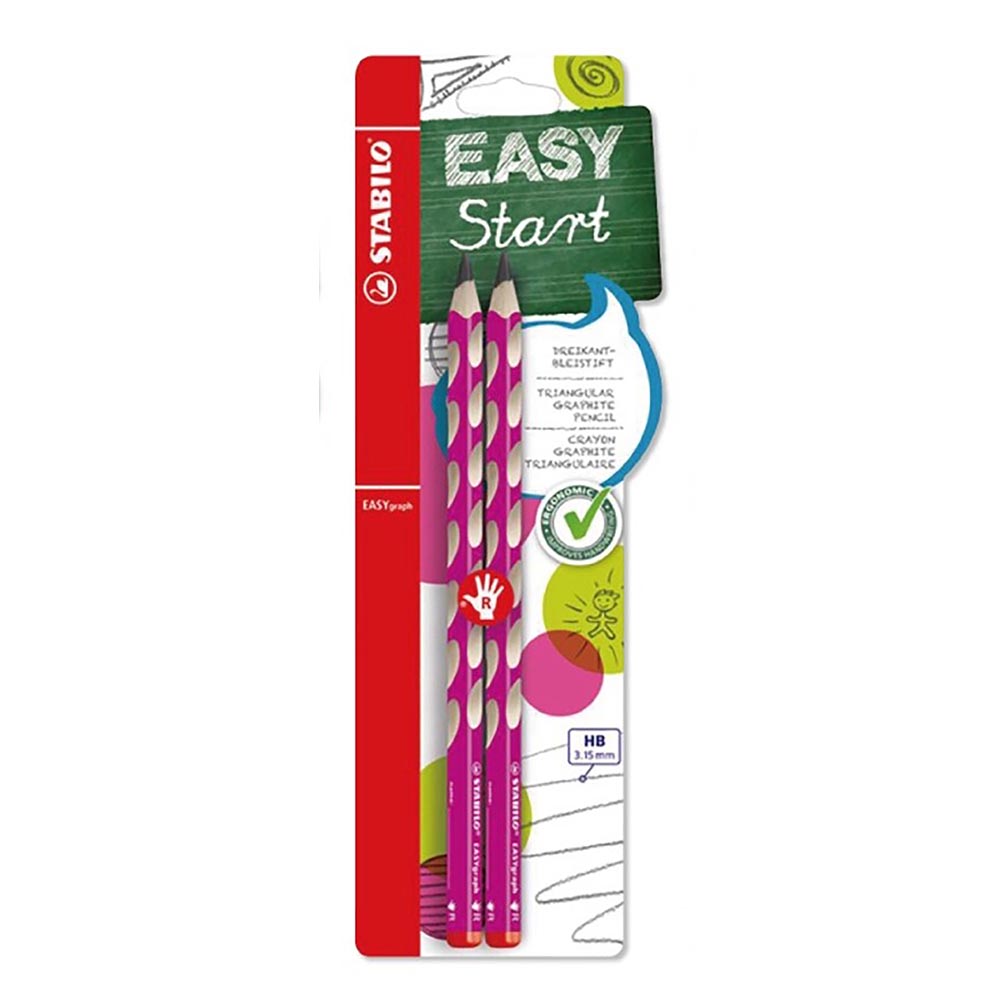 STABILO 德國 思筆樂 EASYgraph 人體工學思筆樂洞洞鉛筆 粉紅色右手 2支/入 STB-50648-10, , large