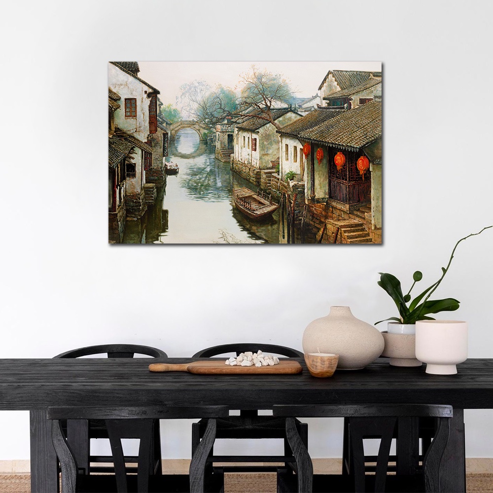 【御畫房】江南印象 國家一級畫師手繪油畫60&times;90cm(VF-16), , large