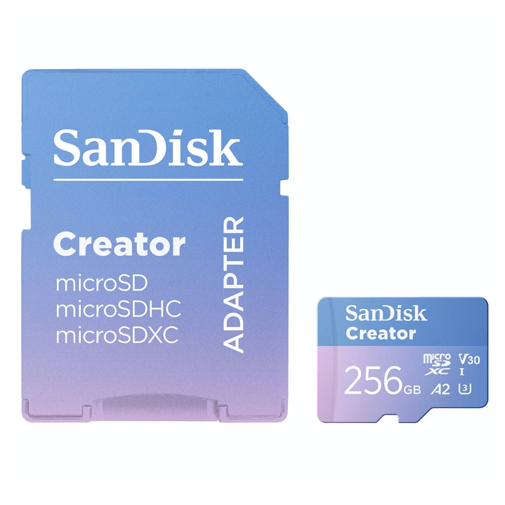 SanDisk Creator 256G UHS-I U3 A2 V30 microSDXC, , large