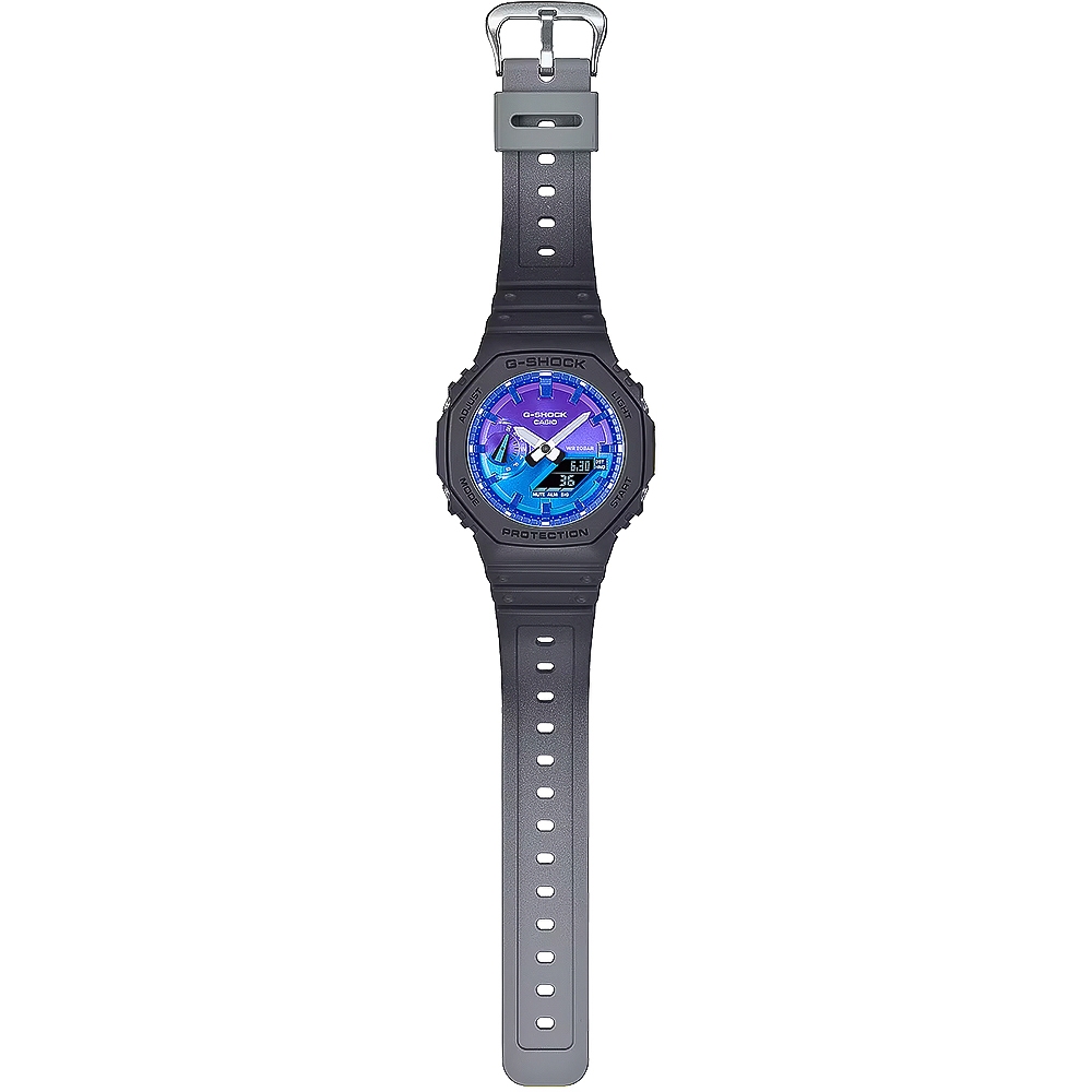 CASIO 卡西歐 G-SHOCK 熾熱火焰系列 八角雙顯手錶 GA-2100FL-1A, , large
