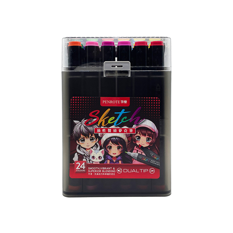 Sketch Dual-Tip Oil-Based Marker Set (24 Colors), , large