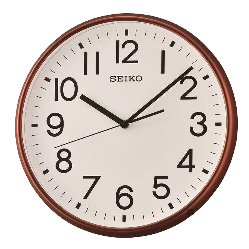 SEIKO 精工 指針式時尚掛鐘 時鐘-棕框 QXA677B, , large