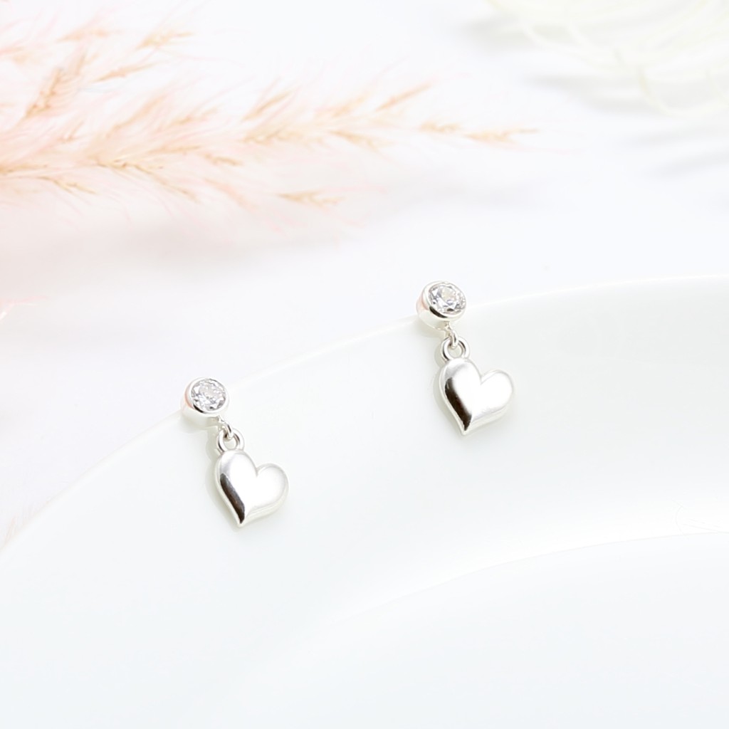 【Angel & Me】Love Heart s925 sterling silver earrings (changeable ear clips) gift, , large