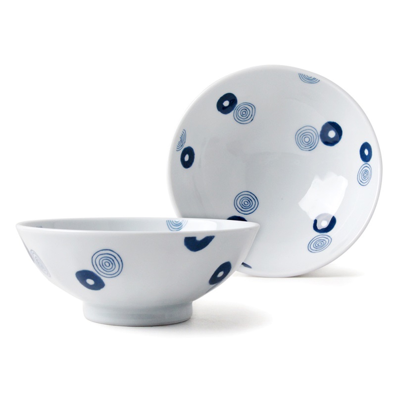 [豐名日本餐具] 5.0"輕量井 藍渦丸紋 有田燒 / C05DB0-543-CB, , large