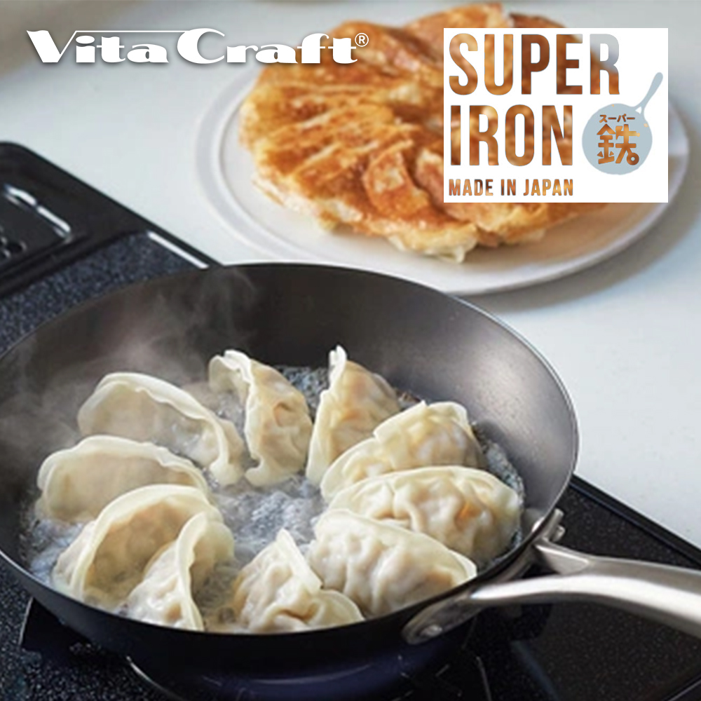 【VitaCraft】Japan-Made Nitrided Iron Coating-Free Single-Handle Iron Frying Pan 24cm (Super Iron Series), , large