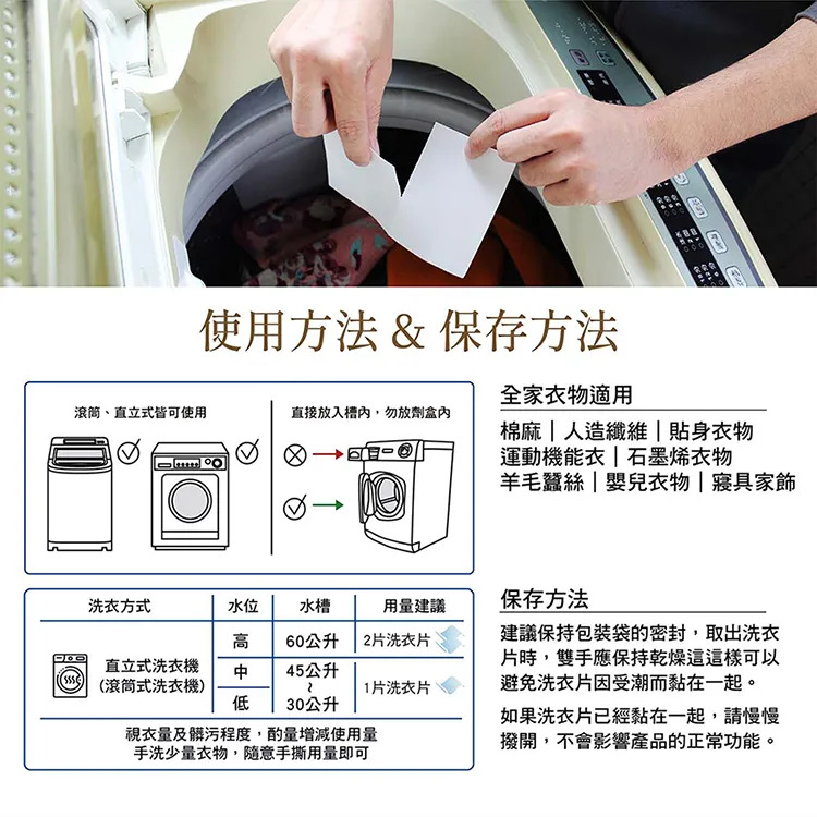 【皂福】洗衣片6入送洗衣槽清潔劑 1 盒（內含 3 小包）, , large