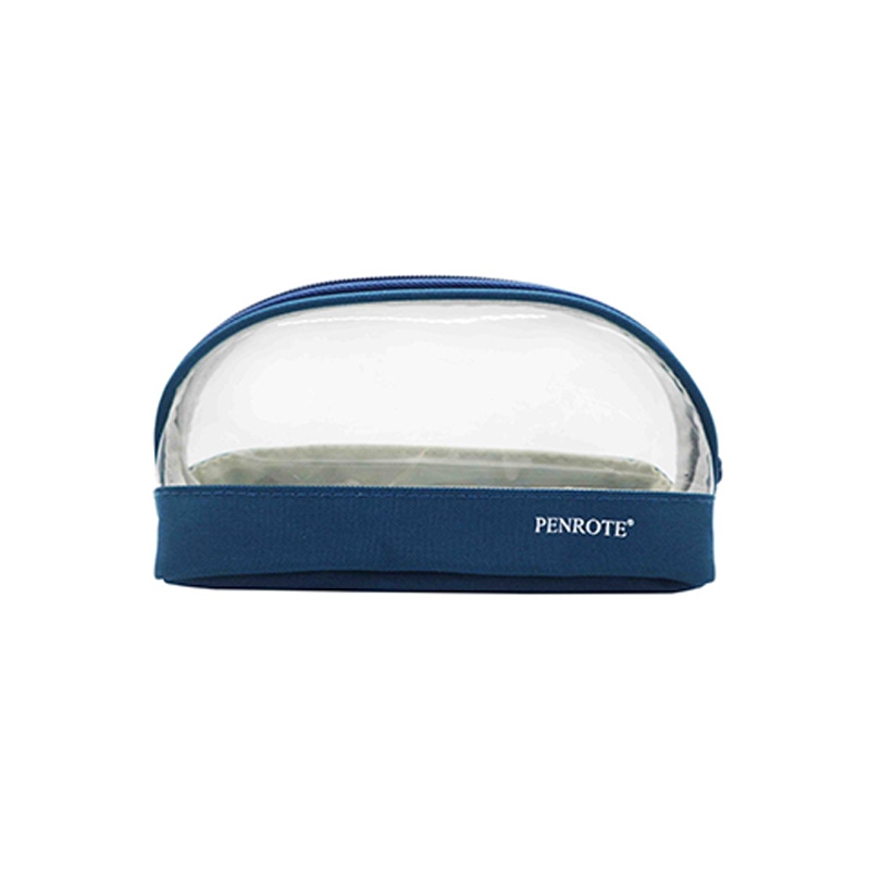 Semi-Circular Transparent Storage Pouch &ndash; Blue, , large