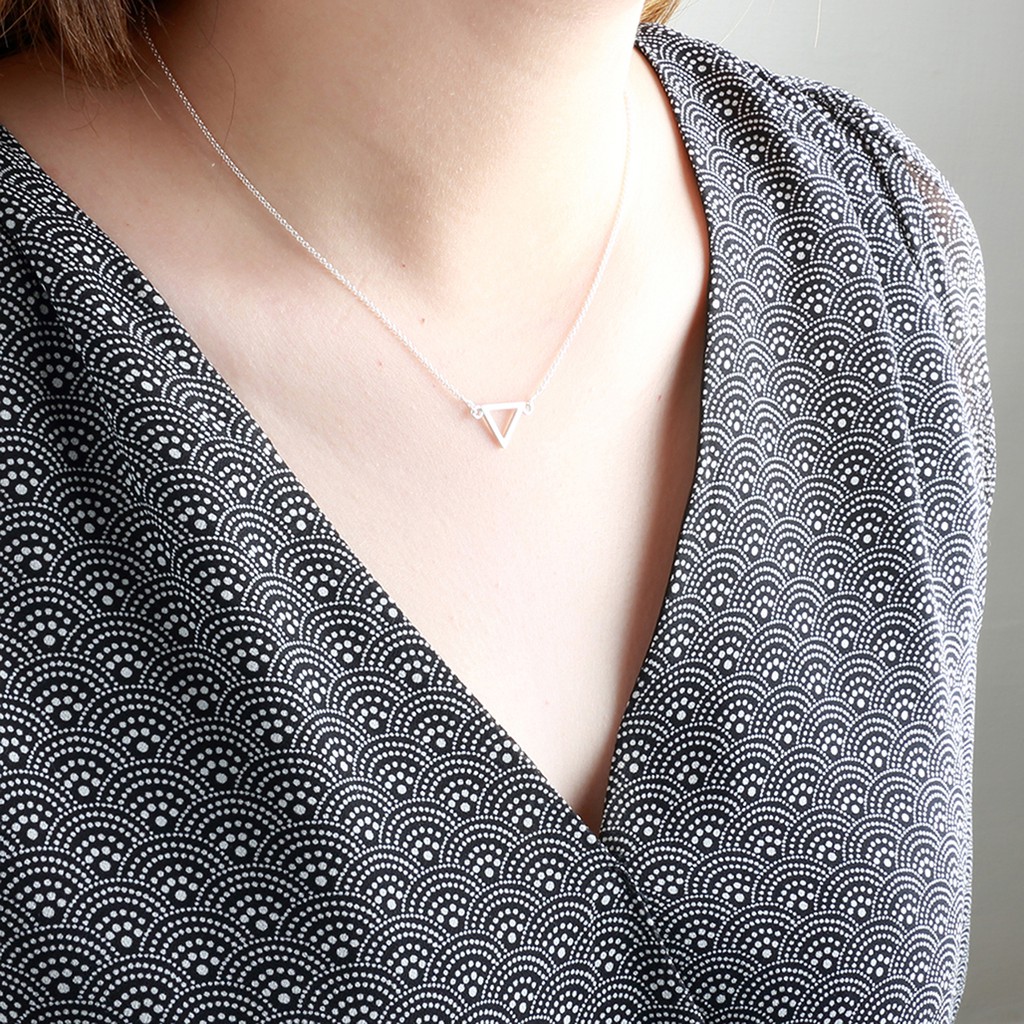 【Angel & Me】Simple Triangle s925 sterling silver necklace Birthday gift, , large