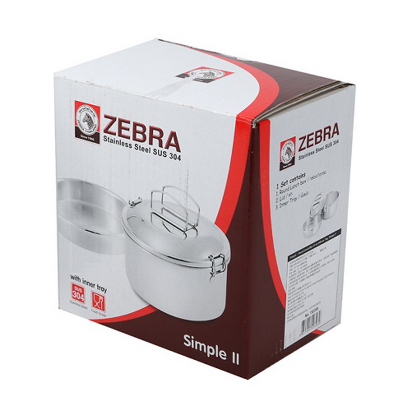 斑馬圓型雙層便當0.6L, , large