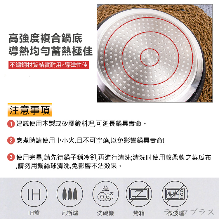 藏野匠錘紋不沾雪平鍋-曜岩黑-22cm-1入組, , large