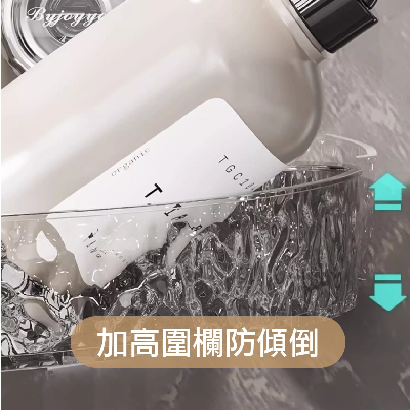 【APEX】波紋旋轉真空吸盤轉角置物架 透明銀, , large