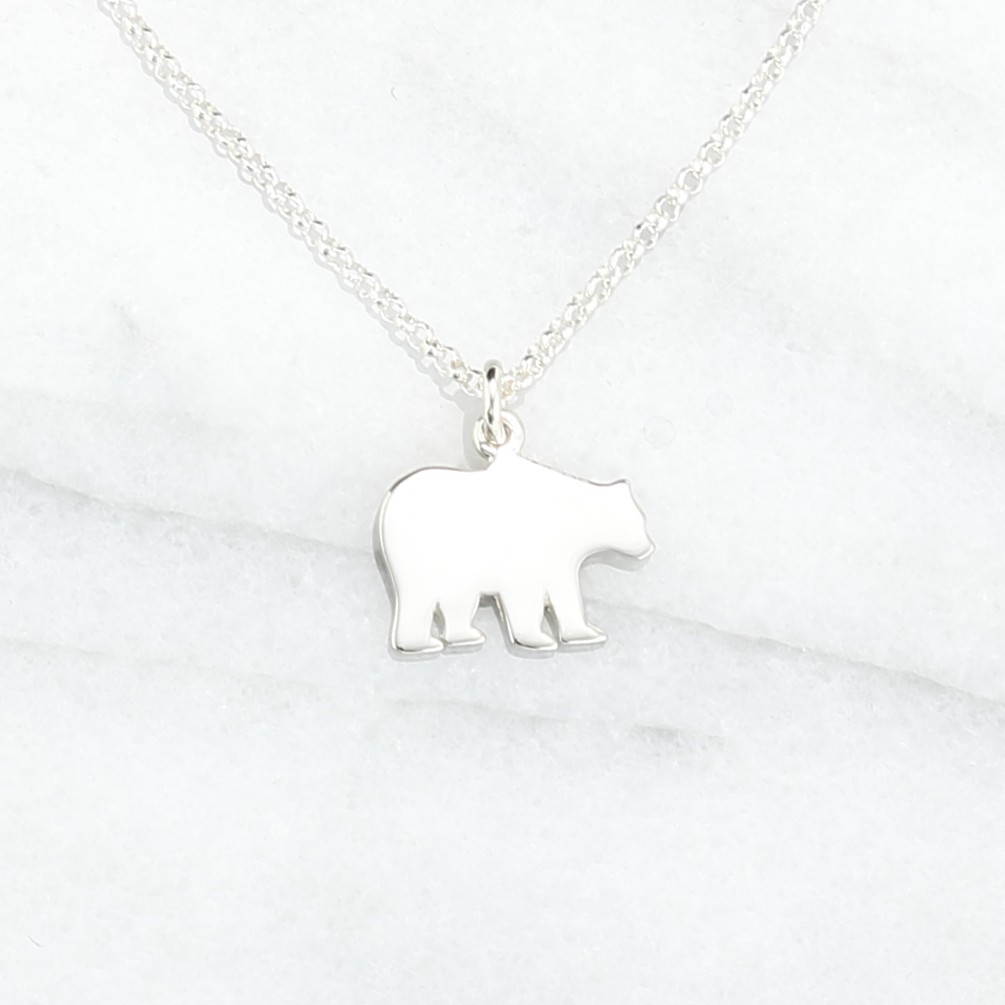 【Angel & Me】Large Cute Polar Bear North Pole s925 sterling silver necklace gift, , large