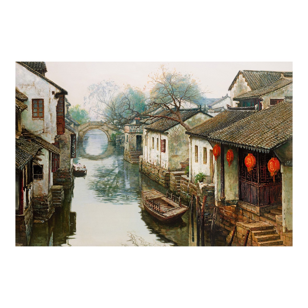 【御畫房】江南印象 國家一級畫師手繪油畫60&times;90cm(VF-16), , large