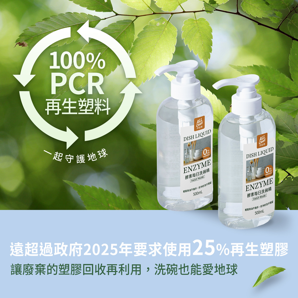 【多益得】ALL Clean酵素每日洗碗精(無香.茶樹)500ml按壓/補充瓶/, , large