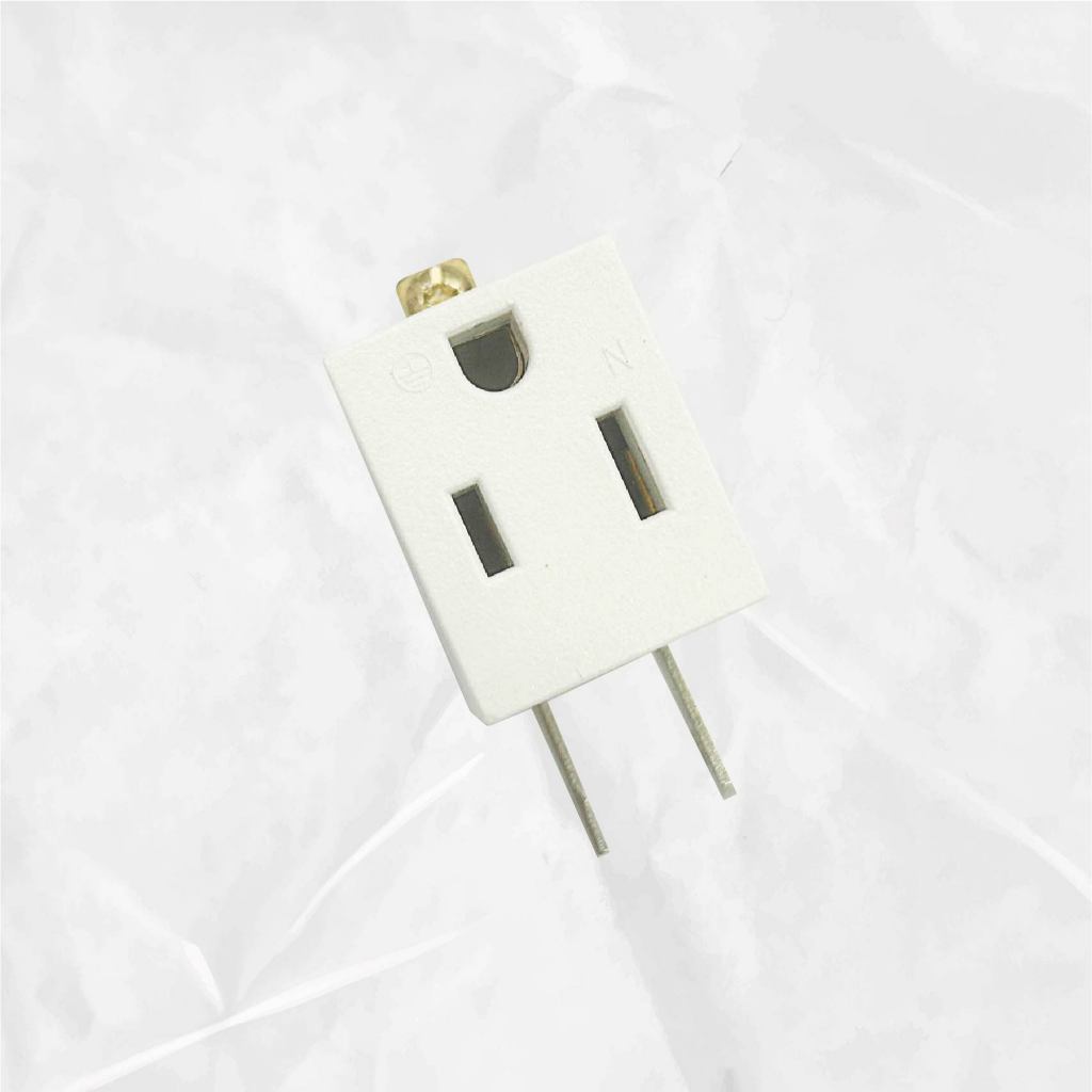90度 L型 白 三轉二孔 向左 電源 轉接頭  原廠保固一年, , large