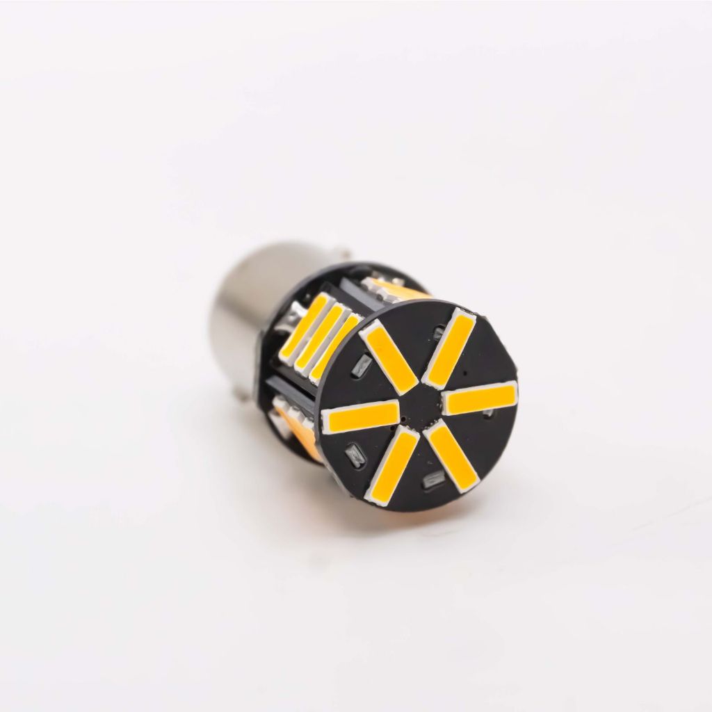 【PA LED】 1156 斜角 P21YW BAU15S 21晶 SMD LED 黃光 橘光 方向燈 角燈, , large