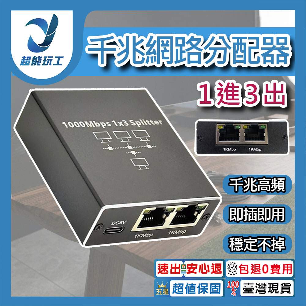 RJ45千兆網路分配器(一分三), , large