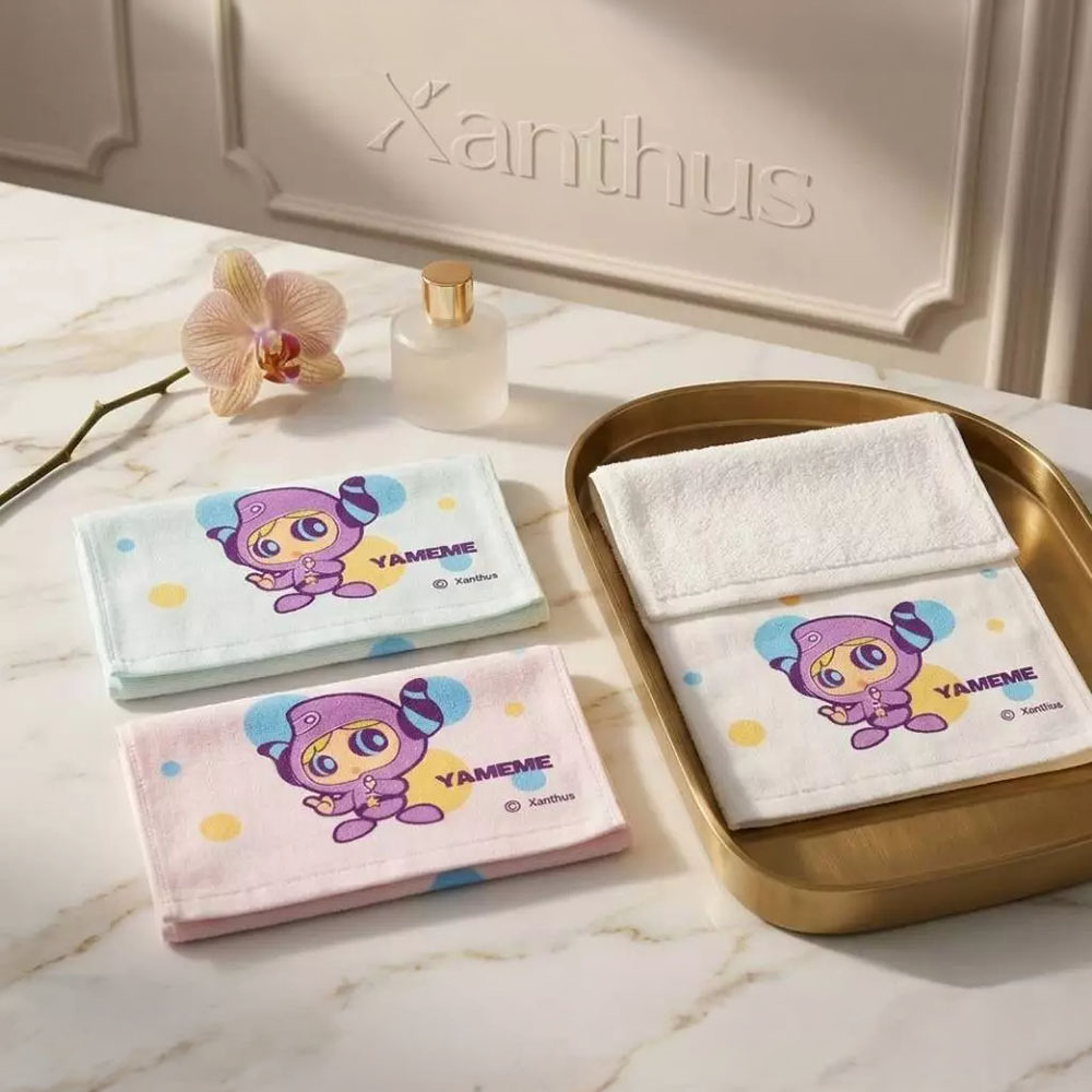 Kaimei Cotton | MIT  Cute Dual-Texture (Half-Gauze, Half-Cotton) Yameme Children&rsquo;s Towel, , large