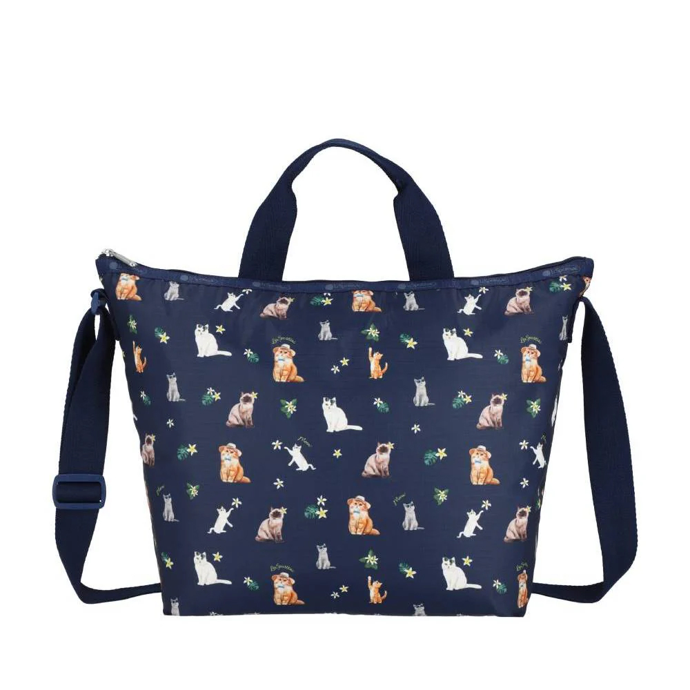 Lesportsac Deluxe Easy Carry Tote 手提肩背兩用托特包 購物袋 送禮 禮物 女包(熱帶度假貓咪), , large