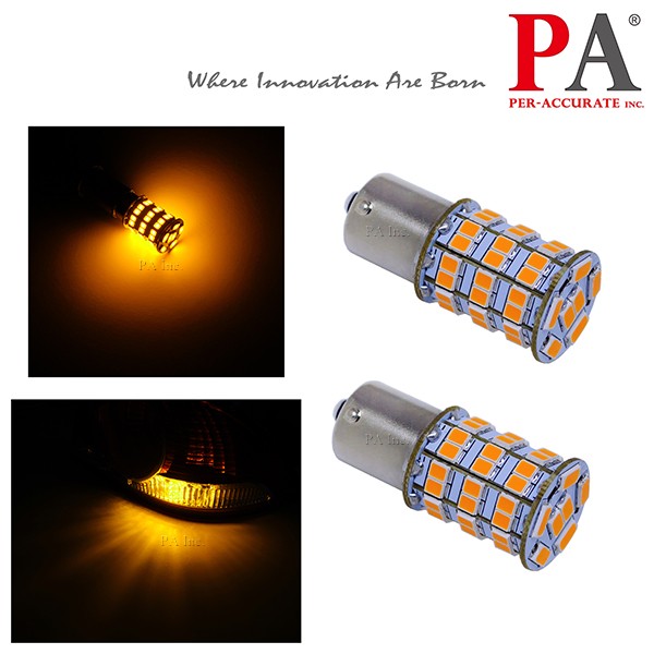 【PA LED】1156 平角 / 斜角 55晶 5630 2835 SMD LED 橘光 黃光 方向燈 角燈 小燈, , large