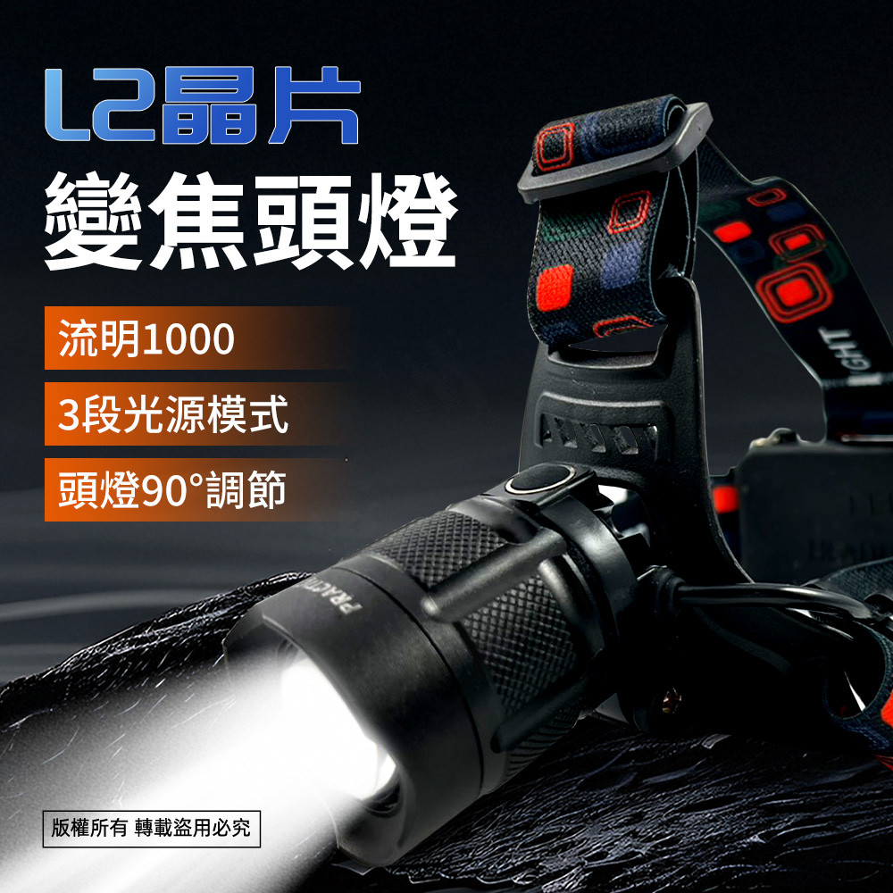 Utility brand L2 chip headlamp PR-AH901 high brightness three-stage light source ultra-power-saving design power outage mountaineering construction must-have, , large