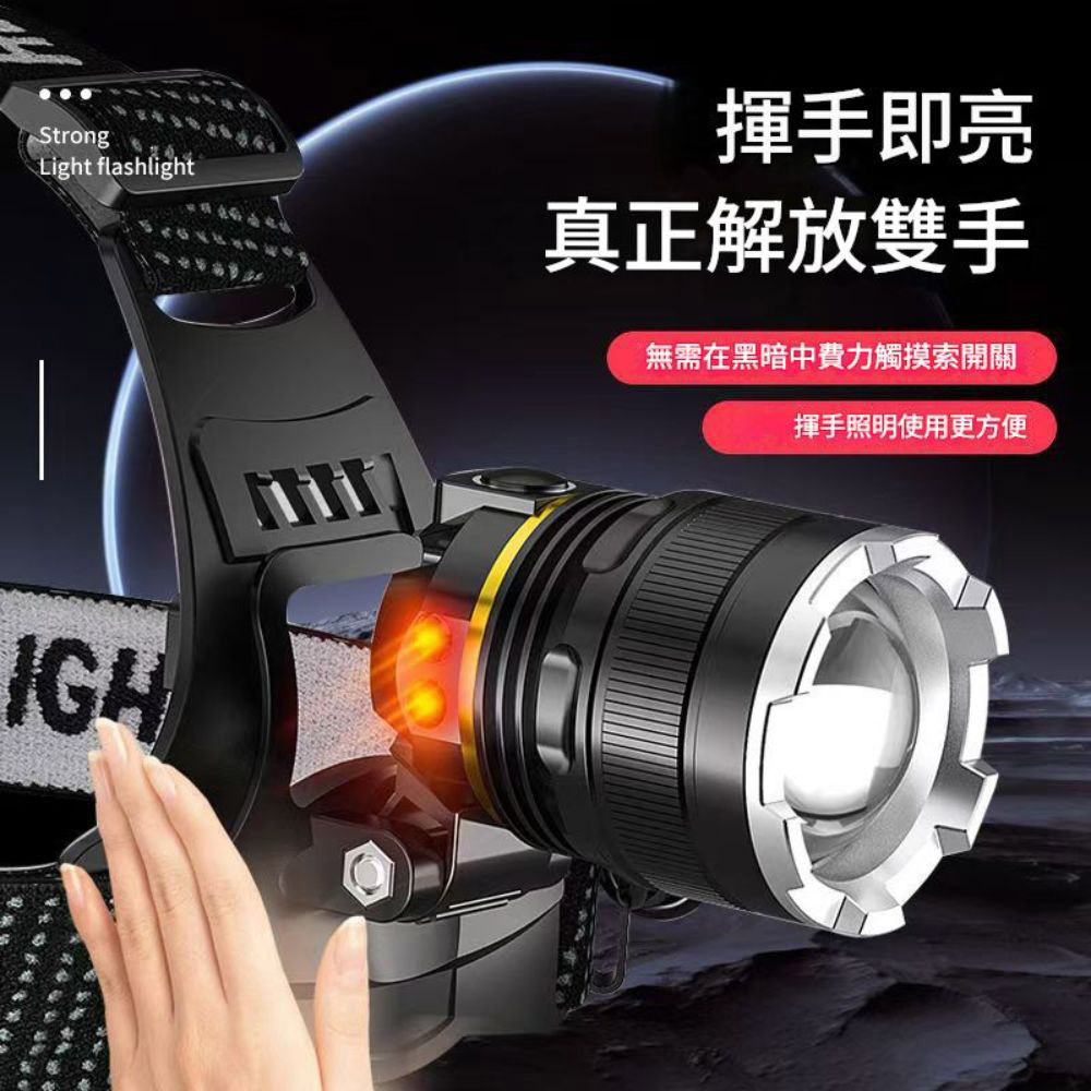 P50 Smart Sensor High-Intensity Headlamp (USB cable + 2 x 18650 batteries), , large