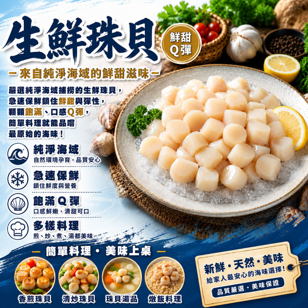 小川漁屋 鮮凍海灣珠貝5包(200g&plusmn;10%/包), , large