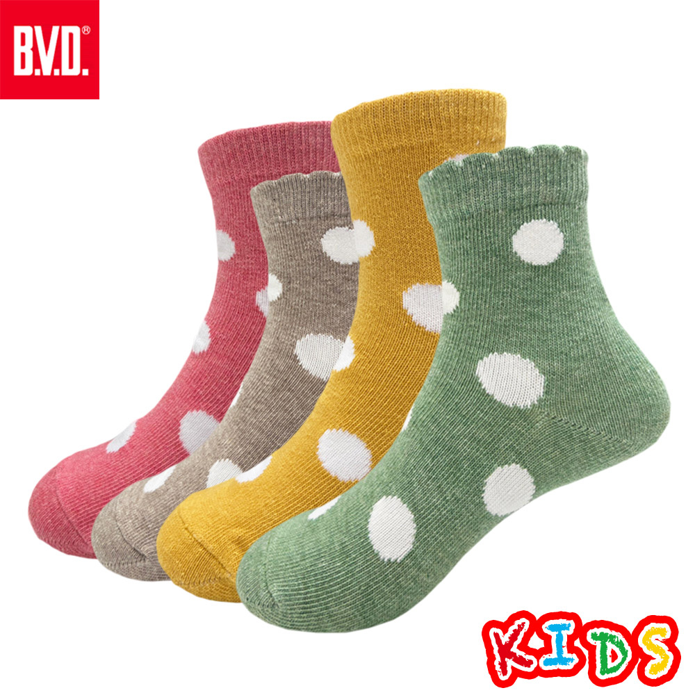 【BVD】圓點1/2童襪-B572.B573 短襪, , large