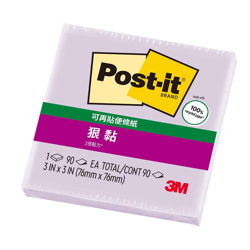 【3M】 狠黏 便利貼  76x76mm 12個/包 654 - 多色可選, , large