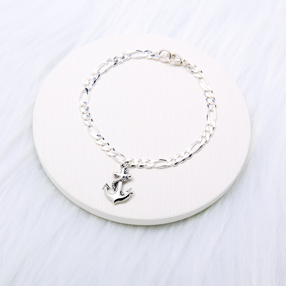 【Angel & Me】Rope Knot Anchor (Large) s925 sterling silver bracelet birthday gift, , large