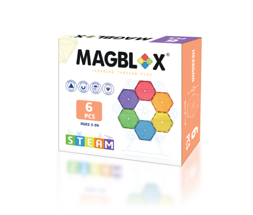 [好研所]MAGBLOX&reg; 美學磁力片 六角形 - 繽紛 (6pcs), , large