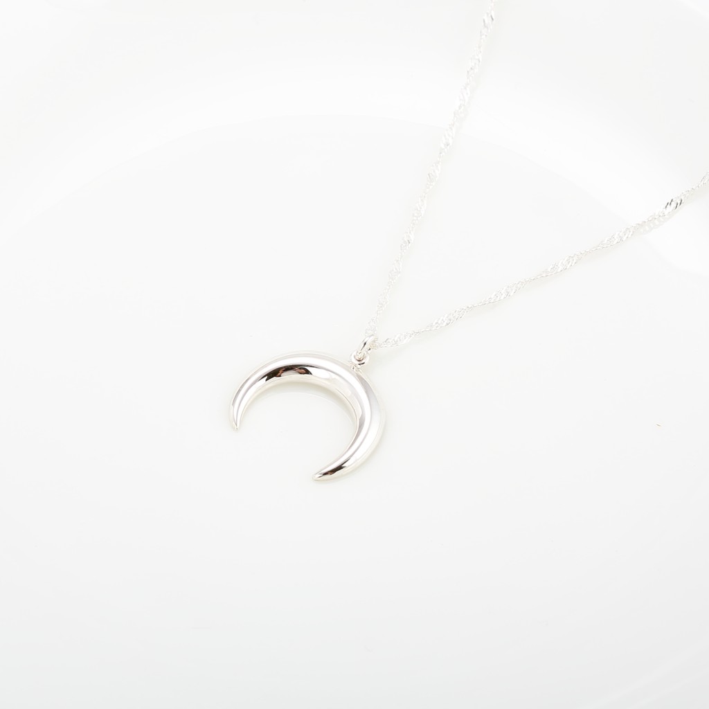 【Angel & Me】Crescent Moon (Large) s925 sterling silver necklace Birthday gift, , large