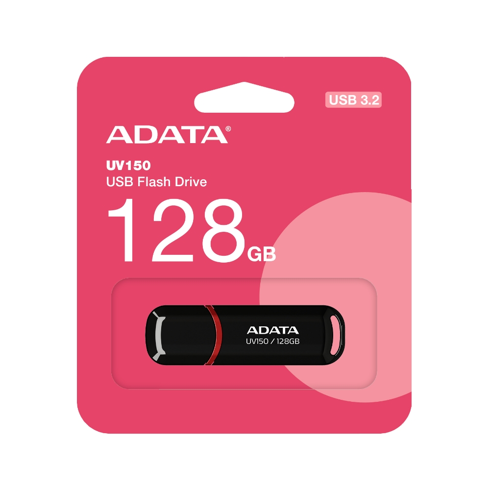 【ADATA 威剛】UV150 128G 黑色 USB 3.2 Gen 1 高速 隨身碟, , large