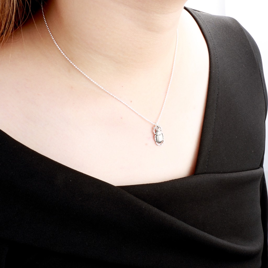 【Angel & Me】Cute guardian scarab s925 sterling silver necklace birthday gift, , large